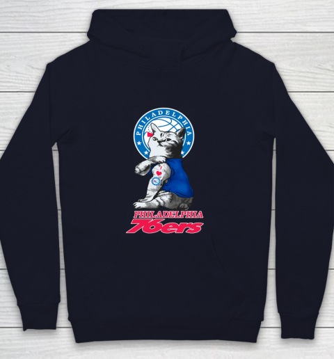 NBA Basketball My Cat Loves Philadelphia 76ers Youth Hoodie 2