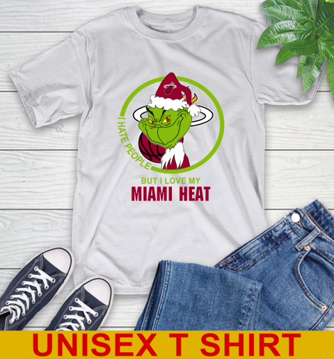 Miami Heat NBA Christmas Grinch I Hate People But I Love My Favorite Basketball Team T-Shirt 12