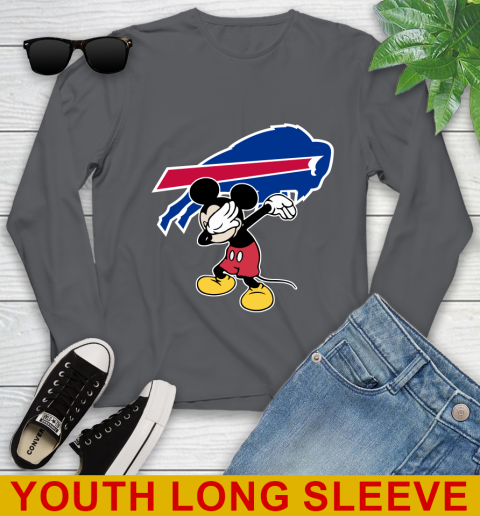 Buffalo Bills NFL Football Dabbing Mickey Disney Sports Youth Long Sleeve 9