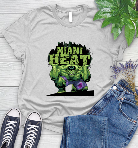 Miami Heat NBA Basketball Incredible Hulk Marvel Avengers Sports Women's T-Shirt
