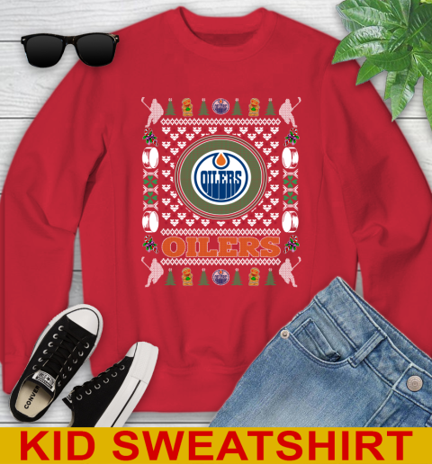 Edmonton Oilers Merry Christmas NHL Hockey Loyal Fan Youth Sweatshirt 7