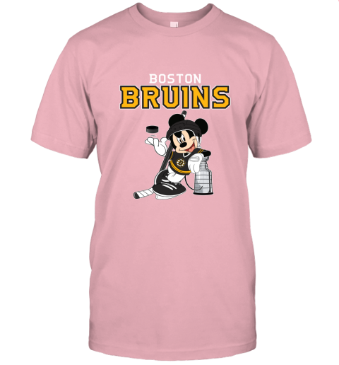 Mickey Boston Bruins With The Stanley Cup Hockey NHL Unisex Jersey Tee