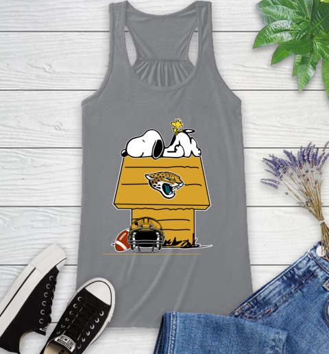 Jacksonville Jaguars NFL Football Snoopy Woodstock The Peanuts Movie Racerback Tank 5