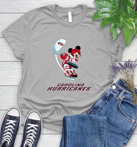 NHL Hockey Carolina Hurricanes Cheerful Mickey Mouse Shirt Women's T-Shirt 6 NHL Hockey Carolina Hurricanes Cheerful Mickey Mouse Shirt Women's T-Shirt - Image 6