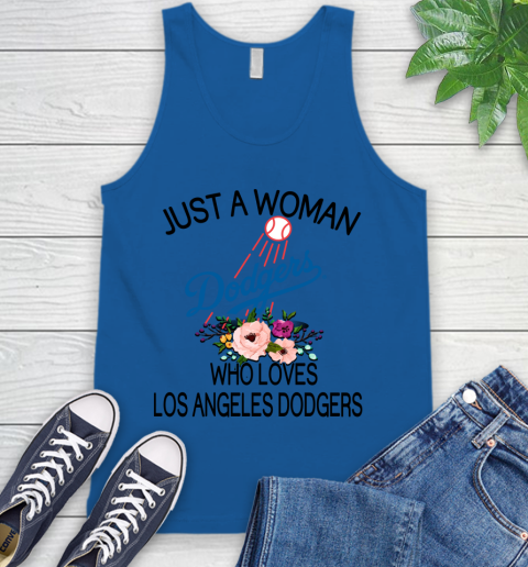 MLB Just A Woman Who Loves Los Angeles Dodgers Baseball Sports Tank Top 3