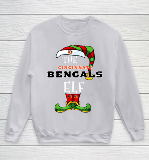 Cincinnati Bengals Christmas ELF Funny NFL Youth Sweatshirt 3