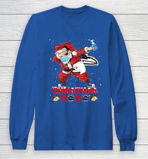 Baltimore Ravens Funny Santa Claus Dabbing Christmas 2020 NFL Long Sleeve T-Shirt 6