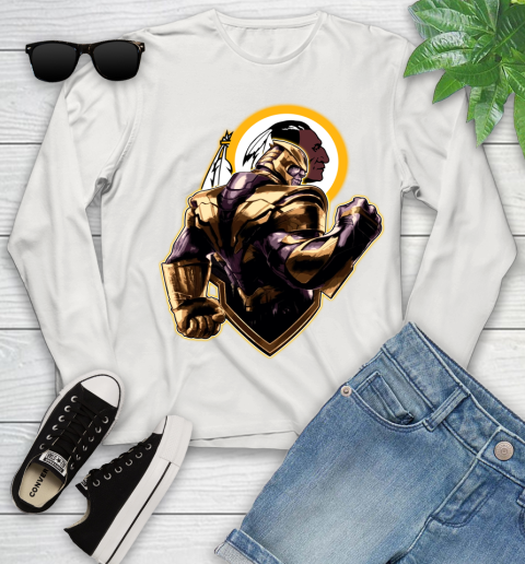 NFL Thanos Avengers Endgame Football Sports Washington Redskins Youth Long Sleeve 12