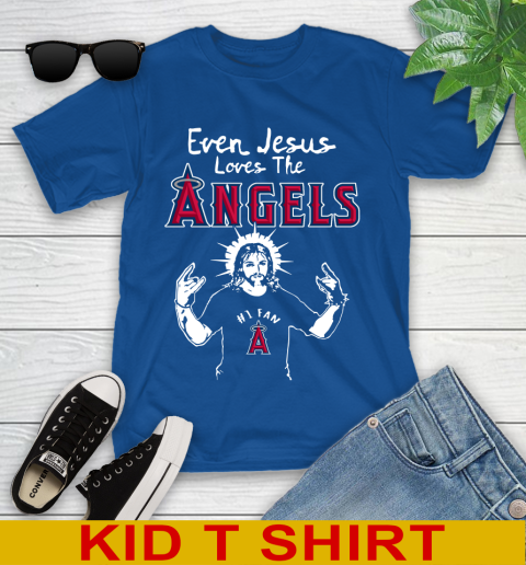 Los Angeles Angels MLB Baseball Even Jesus Loves The Angels Shirt Youth T-Shirt 10