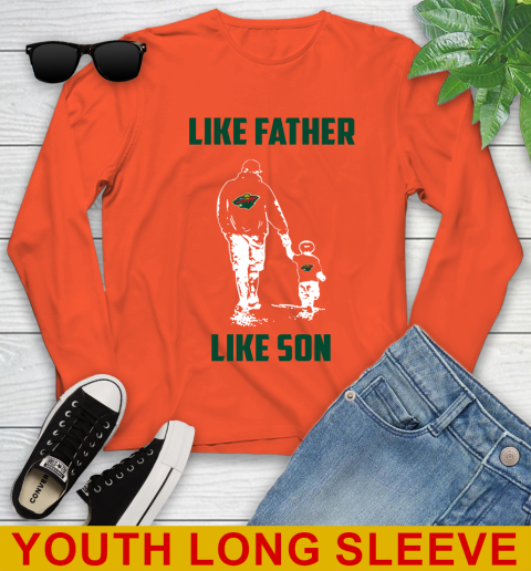 Minnesota Wild NHL Hockey Like Father Like Son Sports Youth Long Sleeve 3