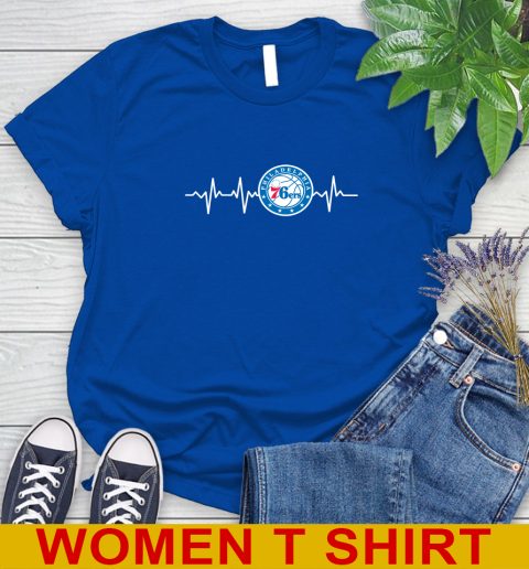 Philadelphia 76ers NBA Basketball Heart Beat Shirt Women's T-Shirt 10