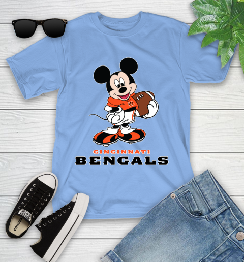 NFL Football Cincinnati Bengals Cheerful Mickey Mouse Shirt Youth T-Shirt 11