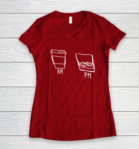 AM Coffee PM Win Women's V-Neck T-Shirt 6