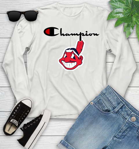 MLB Baseball Cleveland Indians Champion Shirt Youth Long Sleeve 10