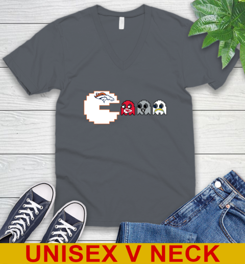 Denver Broncos NFL Football Pac Man Champion V-Neck T-Shirt 5