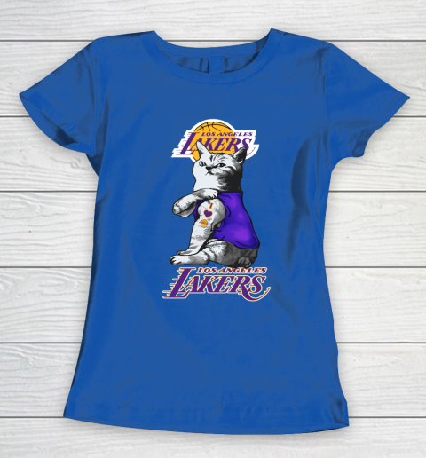 NBA Basketball My Cat Loves Los Angeles Lakers Women's T-Shirt 8