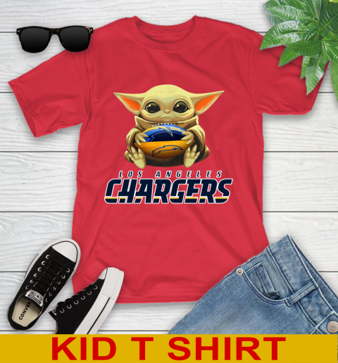 NFL Football Los Angeles Chargers Baby Yoda Star Wars Shirt Youth T-Shirt 10