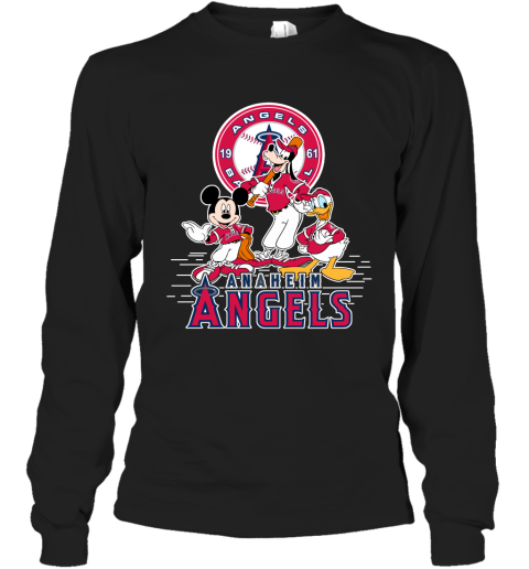 MLB Los Angeles Angels Mickey Mouse Donald Duck Goofy Baseball T Shirt T- Shirt