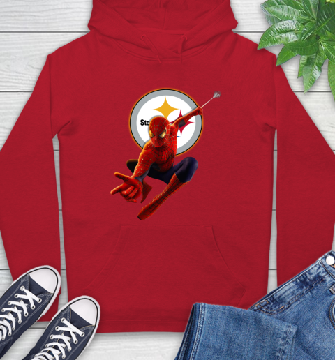 NFL Spider Man Avengers Endgame Football Pittsburgh Steelers Hoodie 10