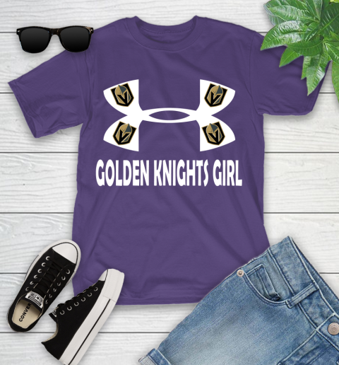 NHL Vegas Golden Knights Girl Under Armour Hockey Sports Youth T-Shirt 3
