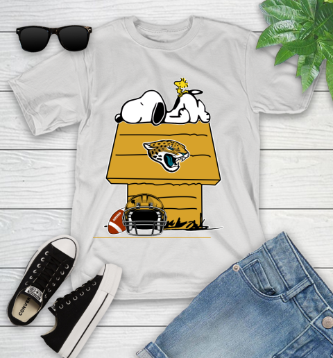 Jacksonville Jaguars NFL Football Snoopy Woodstock The Peanuts Movie Youth T-Shirt