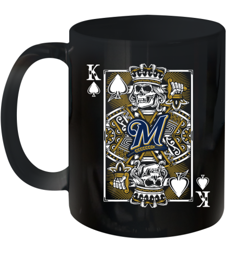 Milwaukee Brewers MLB Baseball The King Of Spades Death Cards Shirt Ceramic Mug 11oz