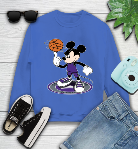 NBA Basketball Sacramento Kings Cheerful Mickey Disney Shirt Youth Sweatshirt 7