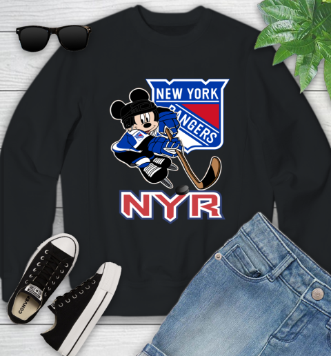 NHL New York Rangers Mickey Mouse Disney Hockey T Shirt Youth Sweatshirt 12