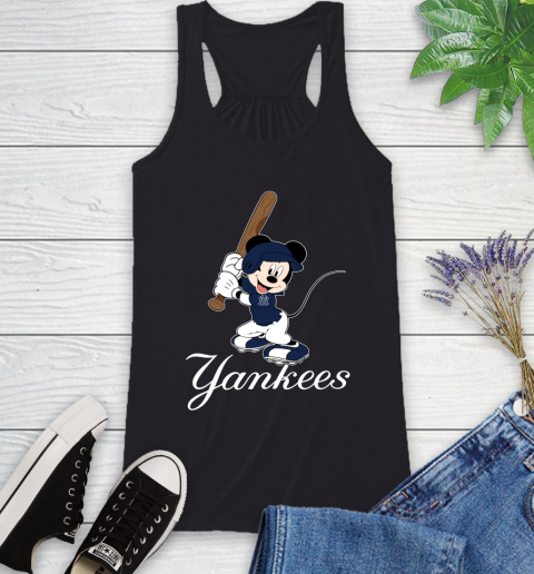MLB Baseball New York Yankees Cheerful Mickey Mouse Shirt Racerback Tank