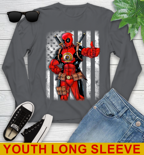 NBA Basketball Indiana Pacers Deadpool American Flag Shirt Youth Long Sleeve 9
