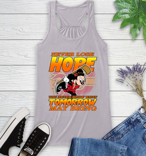 Calgary Flames NHL Hockey ootball Mickey Disney Never Lose Hope Racerback Tank 4