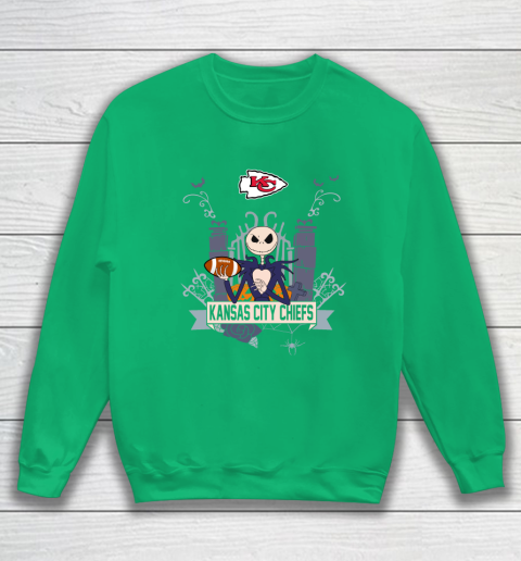 NFL Kansas City Chiefs Football Jack Skellington Halloween Sweatshirt 5