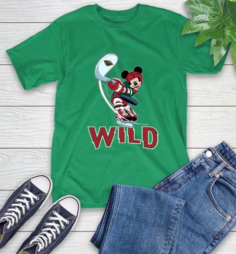 NHL Hockey Minnesota Wild Cheerful Mickey Mouse Shirt T-Shirt 8