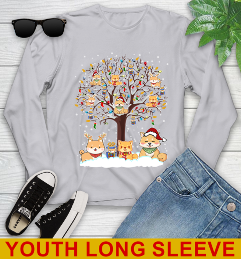 Shiba inu dog pet lover light christmas tree shirt 121