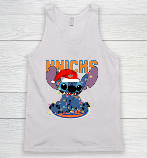 New York Knicks NBA noel stitch Basketball Christmas Tank Top