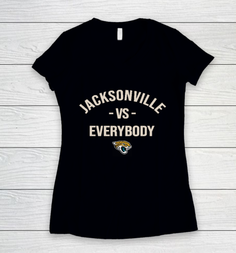 Jacksonville Jaguars Vs Everybody Women's V-Neck T-Shirt
