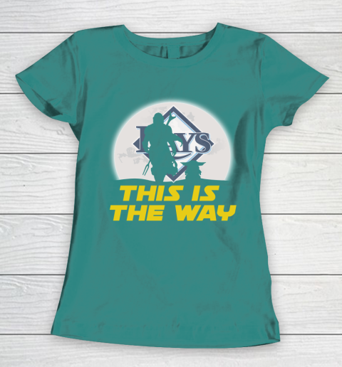 Tampa Bay Rays MLB Baseball Star Wars Yoda And Mandalorian This Is The Way Women's T-Shirt 10