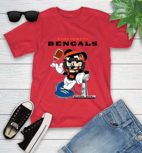 NFL Cincinnati Bengals Mickey Mouse Disney Super Bowl Football T Shirt Youth T-Shirt 10