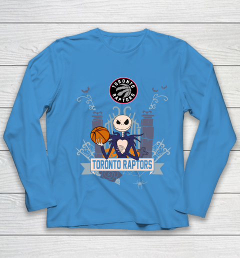 NBA Toronto Raptors Basketball Jack Skellington Halloween Youth Long Sleeve 5