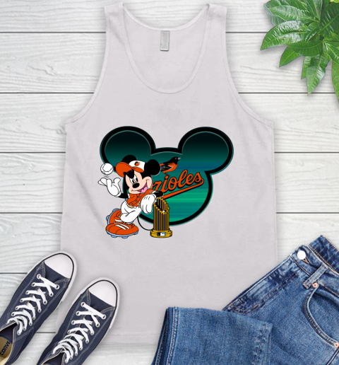MLB Baltimore Orioles The Commissioner's Trophy Mickey Mouse Disney Tank Top
