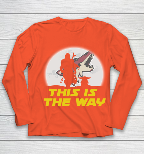 Arizona Coyotes NHL Ice Hockey Star Wars Yoda And Mandalorian This Is The Way Youth Long Sleeve 3