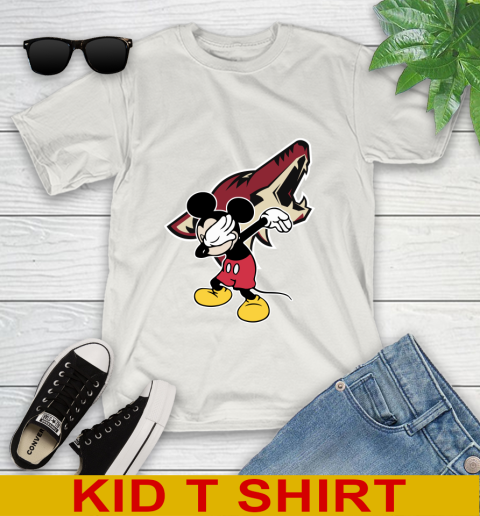 Arizona Coyotes NHL Hockey Dabbing Mickey Disney Sports Youth T-Shirt 12