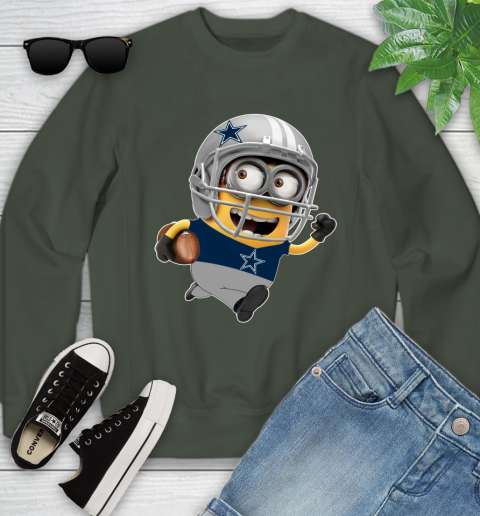 NFL Dallas Cowboys Minions Disney Football Sports Youth Sweatshirt 10
