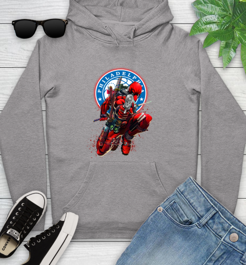 NBA Deadpool Marvel Comics Sports Basketball Philadelphia 76ers Youth Hoodie 6
