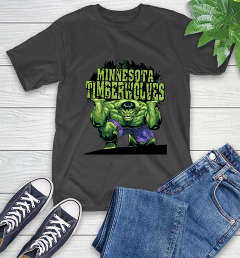 Minnesota Timberwolves NBA Basketball Incredible Hulk Marvel Avengers Sports T-Shirt 2