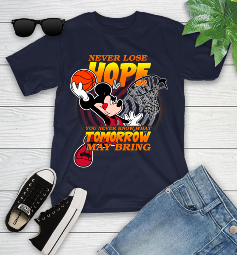 Portland Trail Blazers NBA Basketball Mickey Disney Never Lose Hope Youth T-Shirt 2