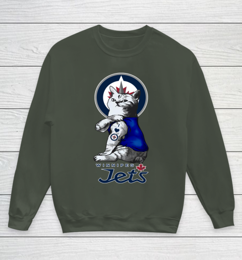 NHL My Cat Loves Winnipeg Jets Hockey Youth Sweatshirt 8