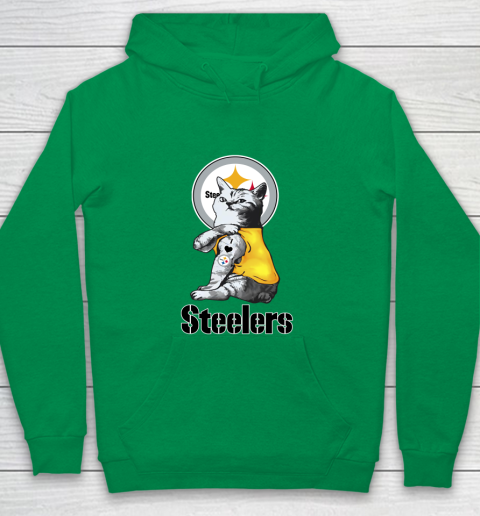 NFL Football My Cat Loves Pittsburgh Steelers Youth Hoodie 4