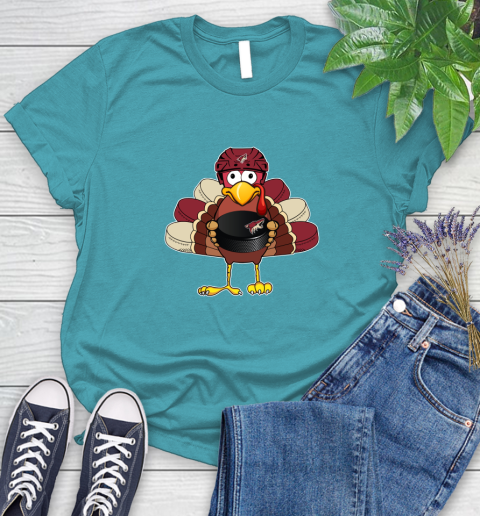Arizona Coyotes Turkey Thanksgiving Day Women's T-Shirt 12