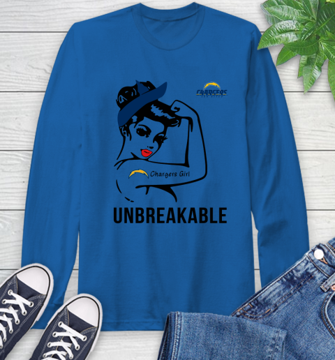 NFL San Diego Chargers Girl Unbreakable Football Sports Long Sleeve T-Shirt 7